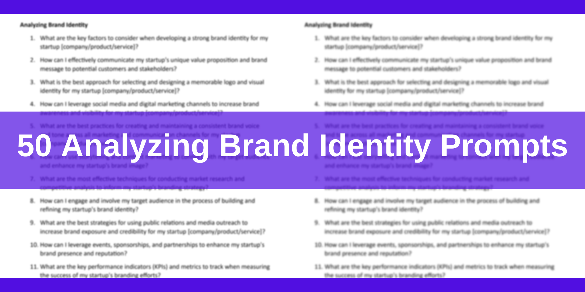 50 Analyzing Brand Identity Prompts Template