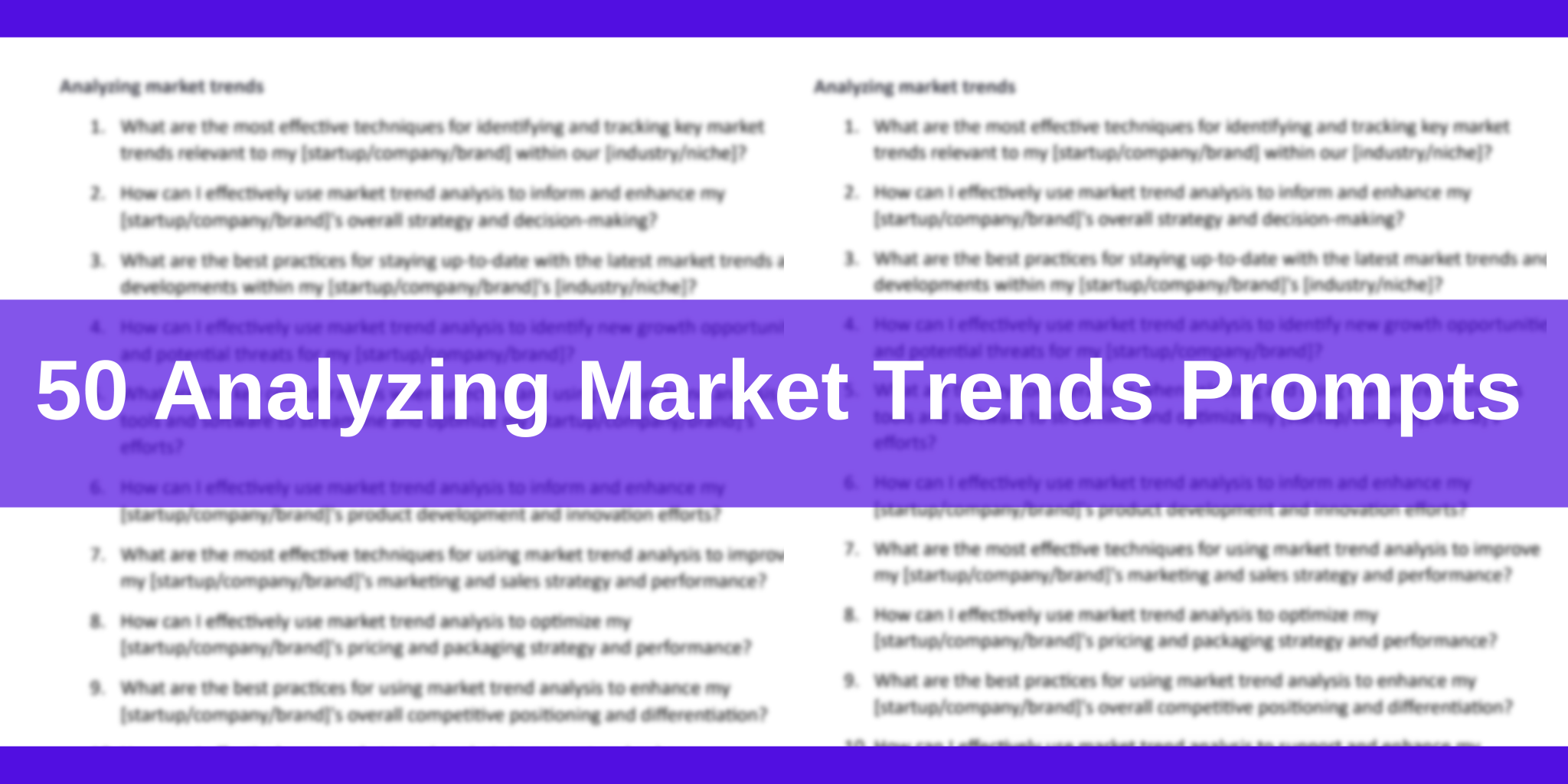 50 Analyzing Market Trends Prompt Template