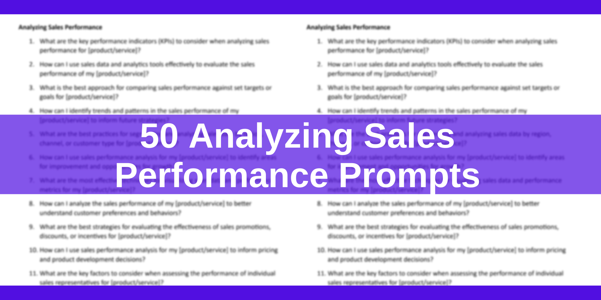 50 Analyzing Sales Performance Prompts Template