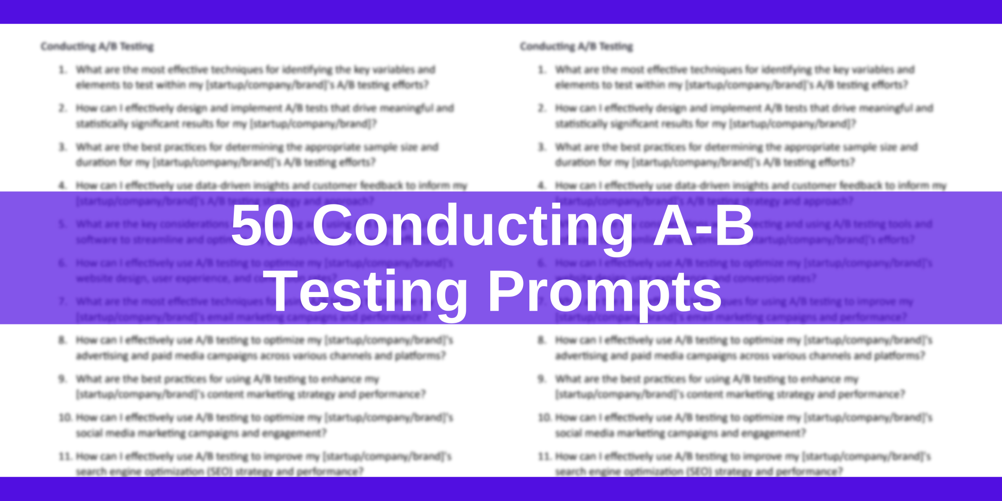 50 Conducting A-B Testing Prompt Templates