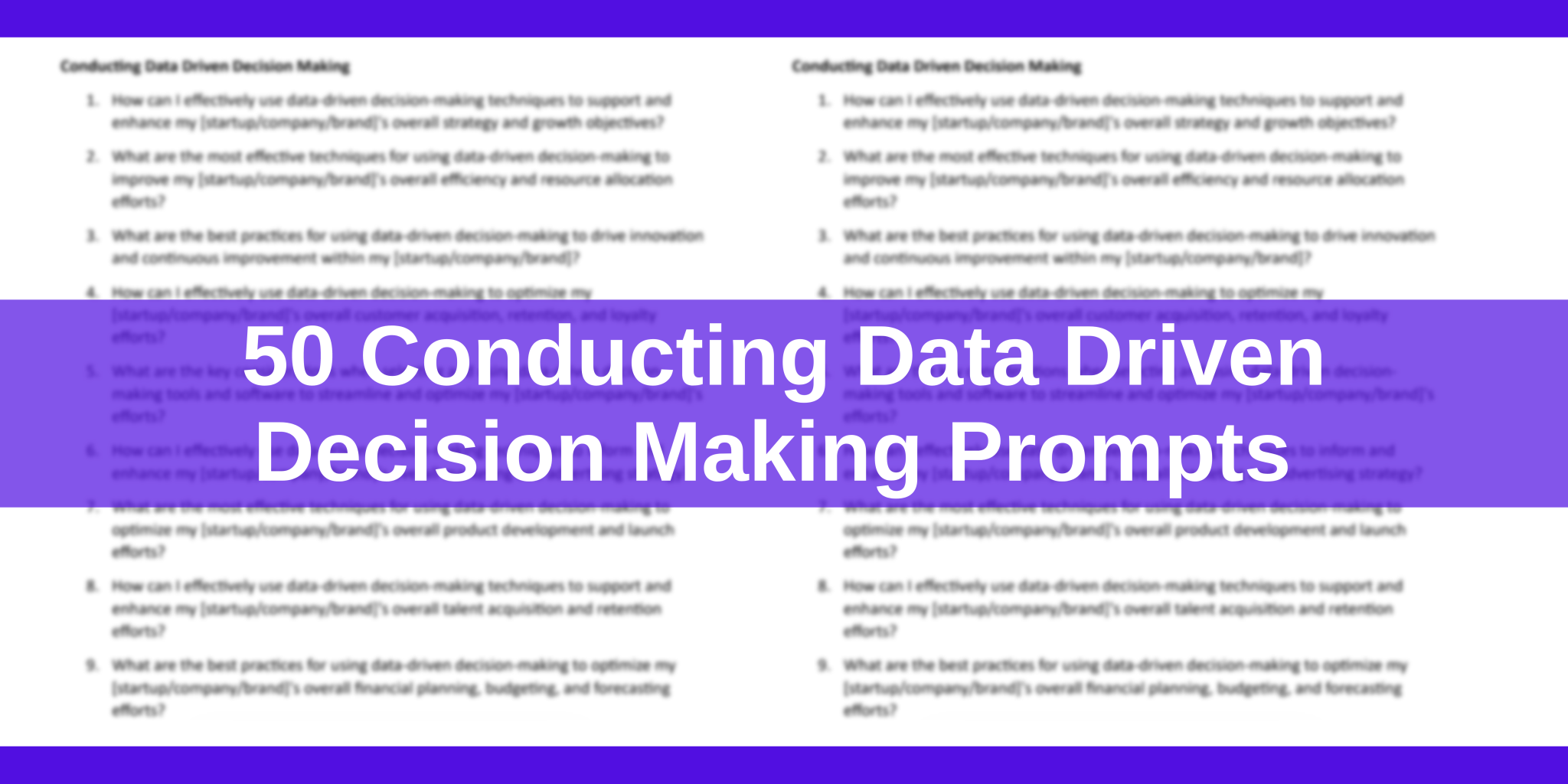 50 Conducting Data Driven Decision Making Prompts Template