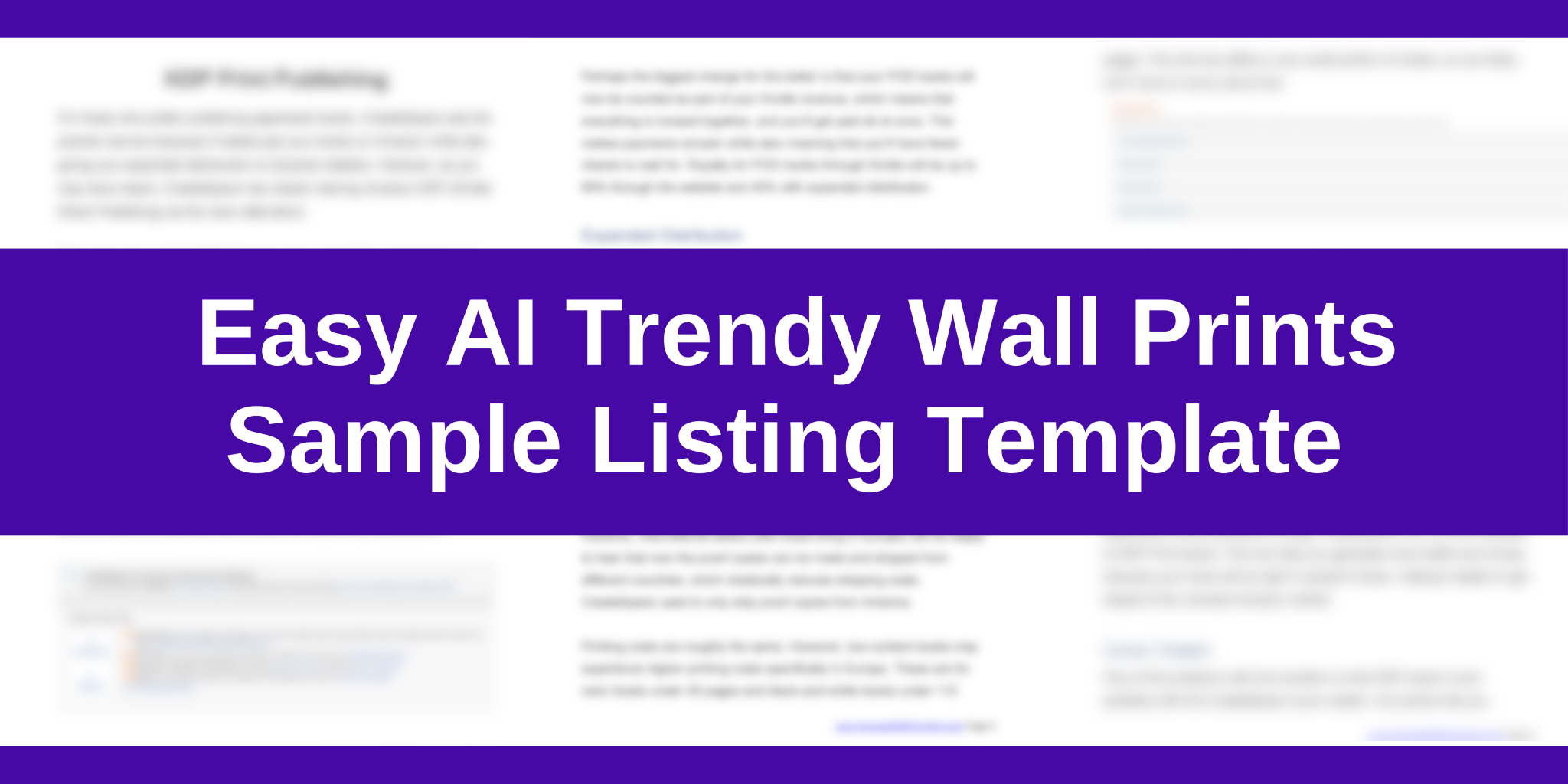 Easy AI Trendy Wall Prints Sample Listing Template Word