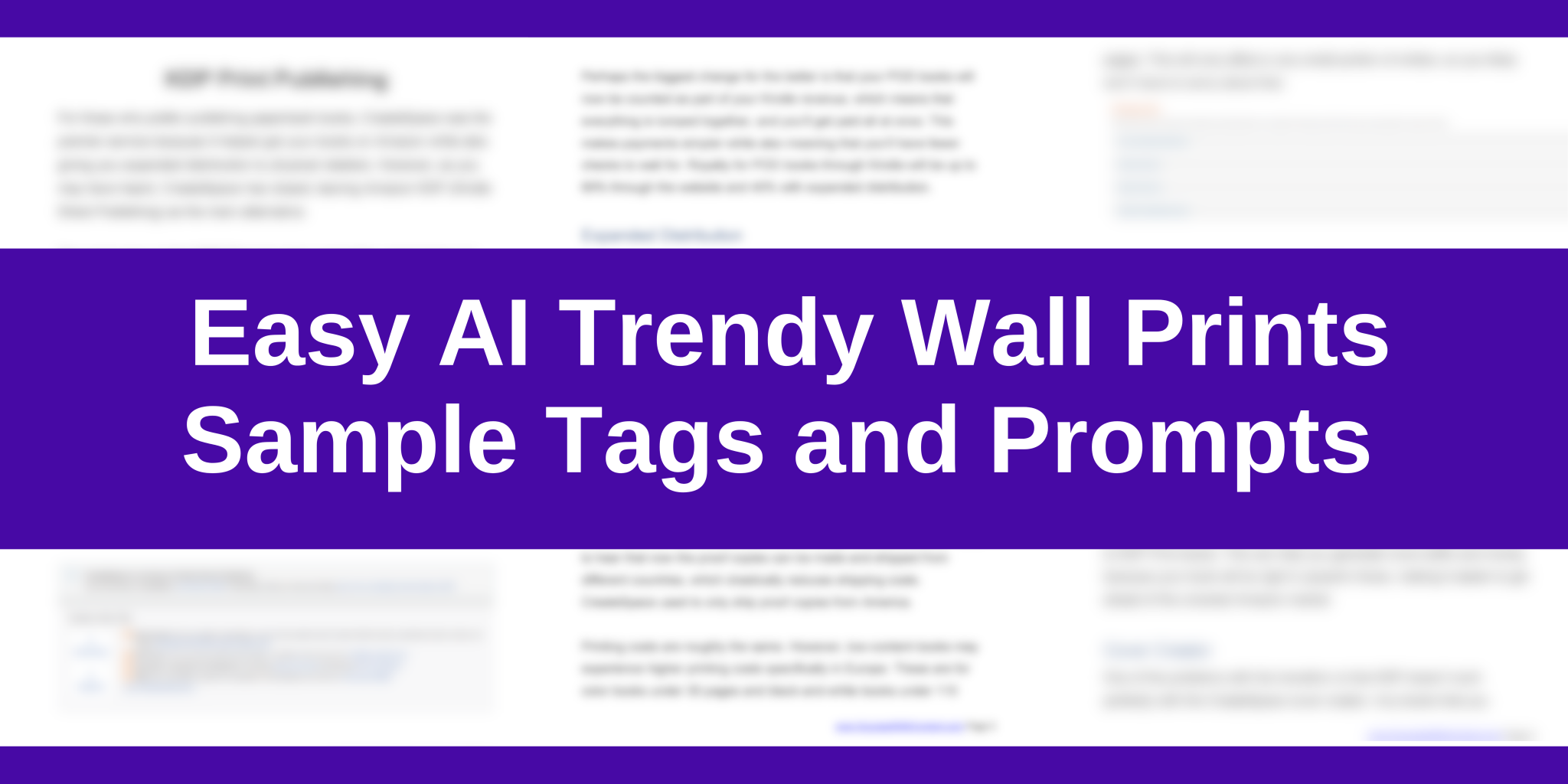 Easy AI Trendy Wall Prints- Sample Tags and Prompts PDF