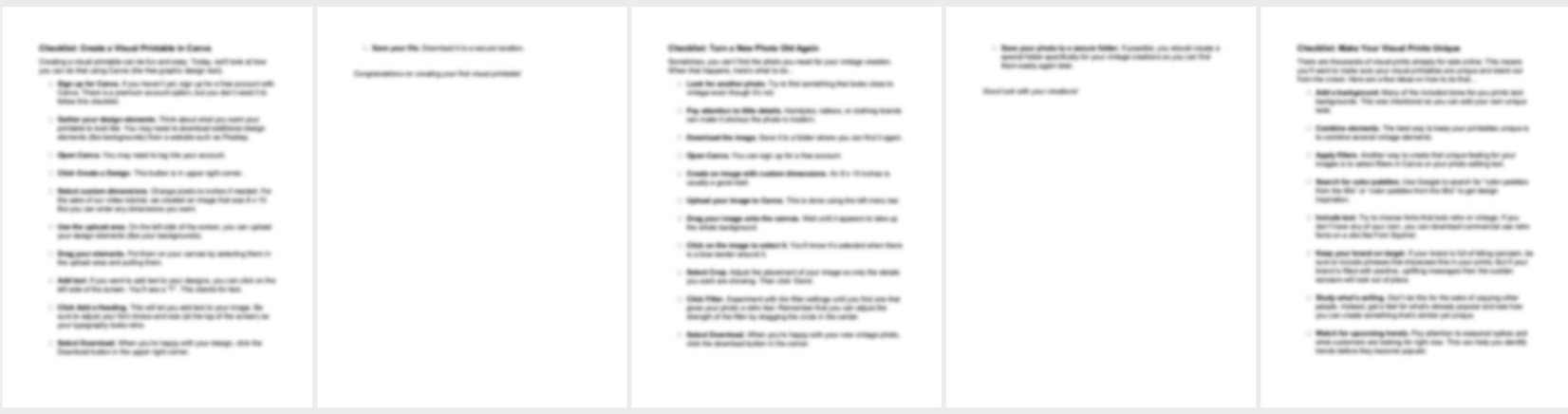 pdvisual-checklists
