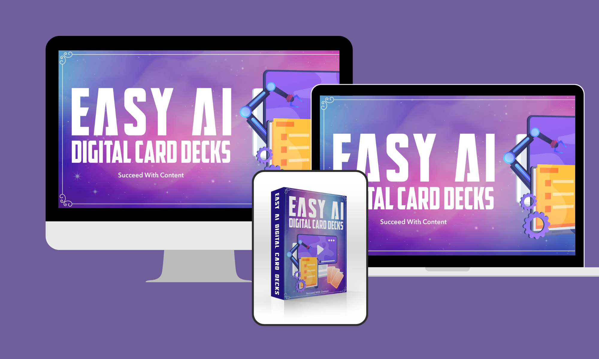 AI Cards headline graphic Purple, Gadget, Font, Communication Device, Mobile device, Violet, Display device, Output device, Tablet computer, Portable communications device