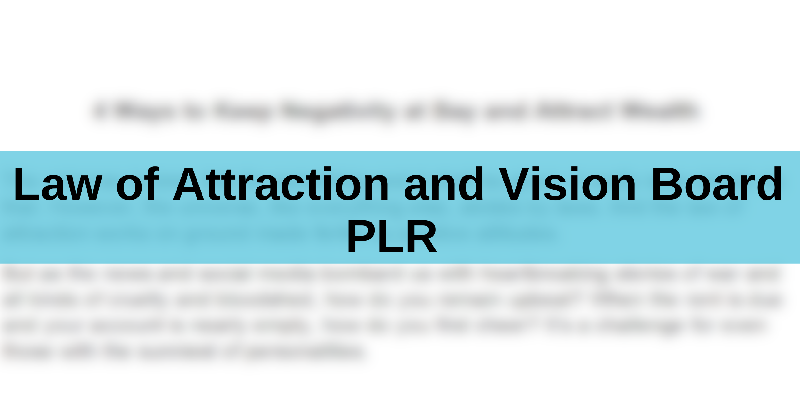 Law of Attraction and Vision Board PLR
