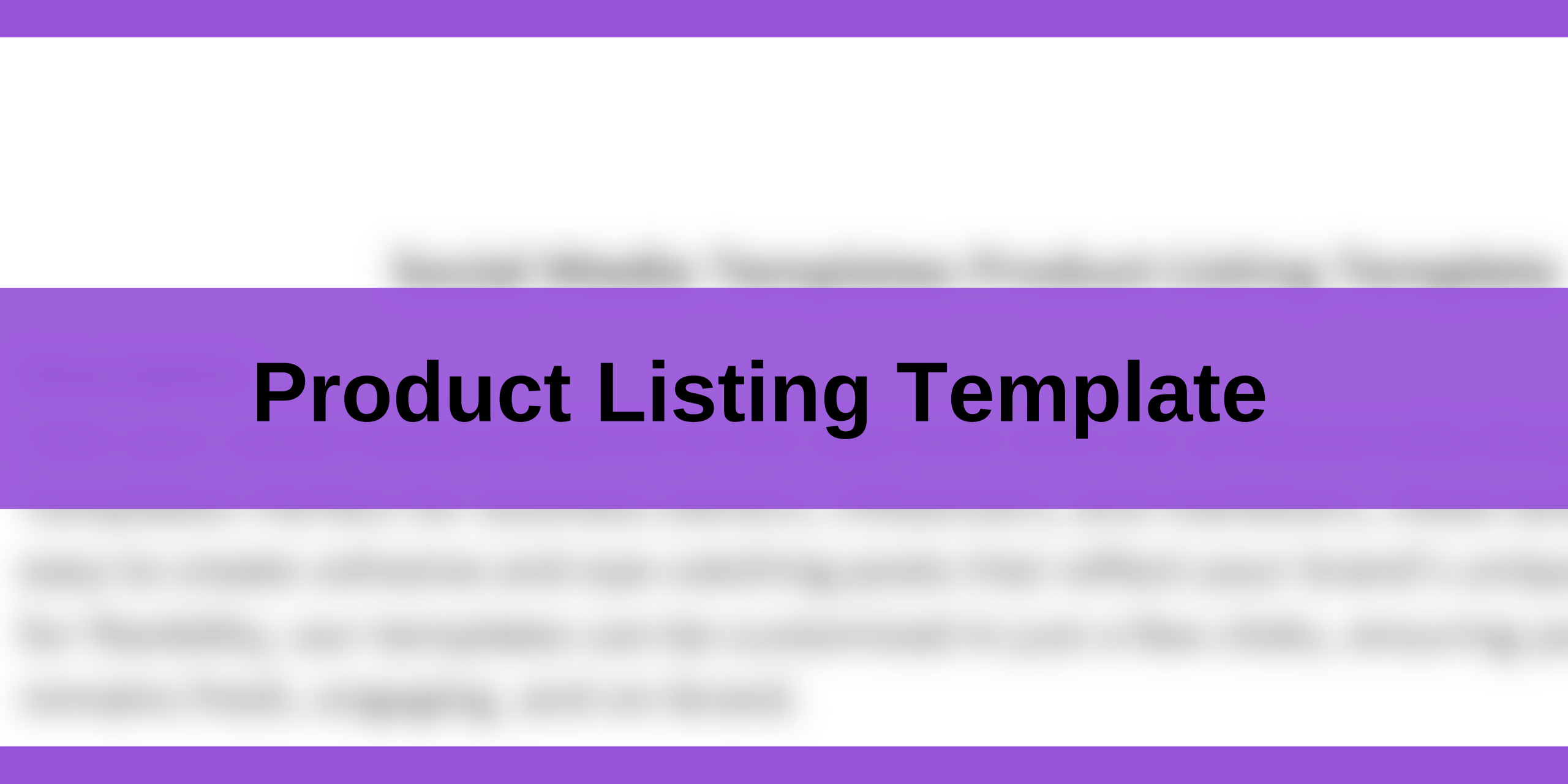 Product Listing Template