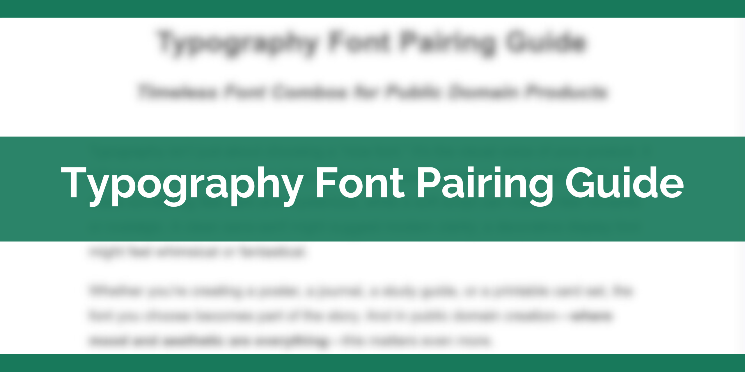 Typography Font Pairing Guide