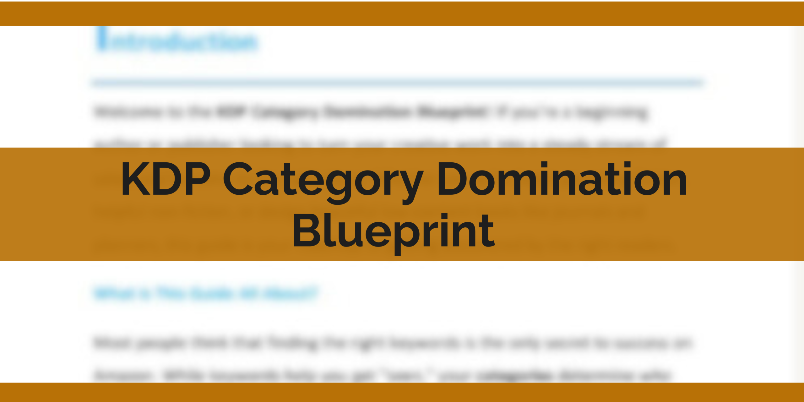 KDP Category Domination Blueprint