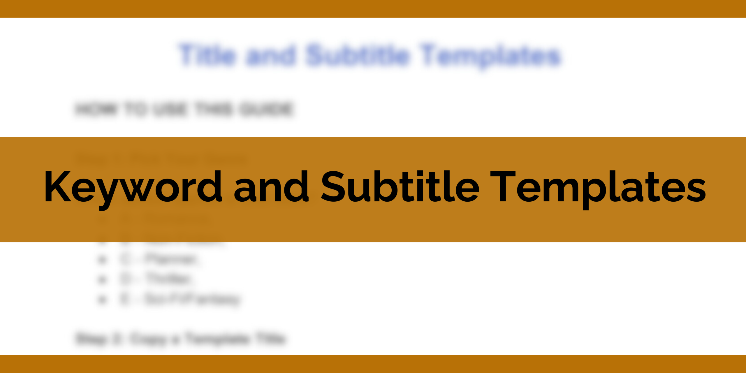 Keyword and Subtitle Templates Guide
