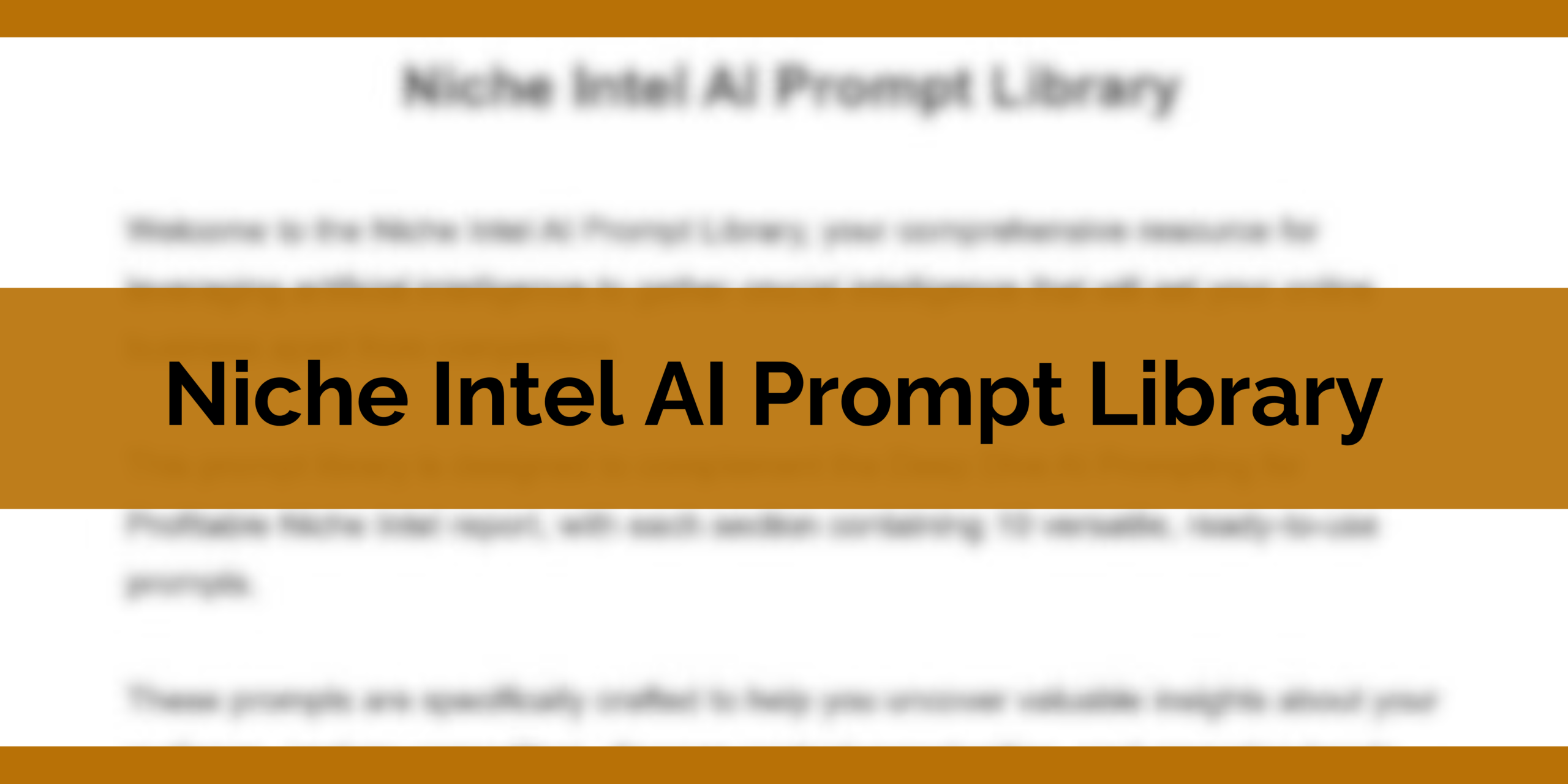 Niche Intel AI Prompt Library