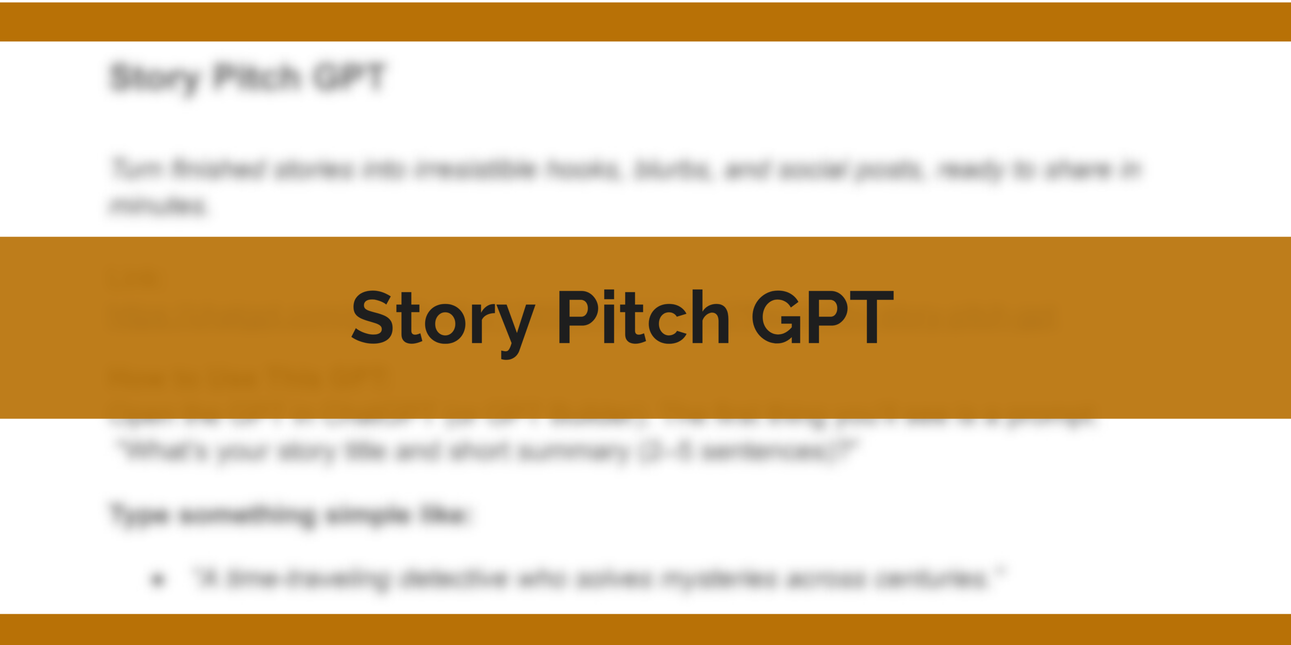 Story Pitch GPT