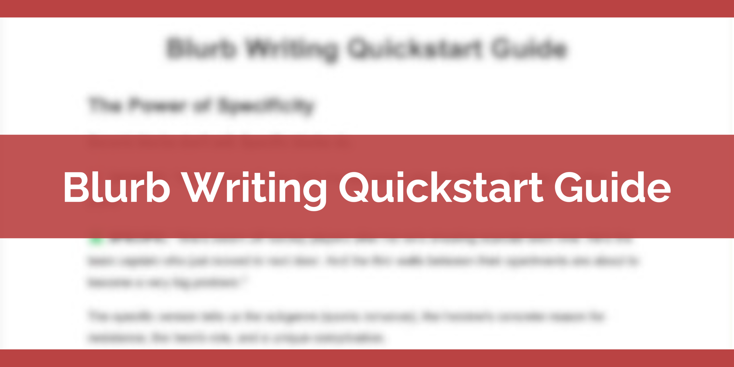 Blurb Writing Quickstart Guide