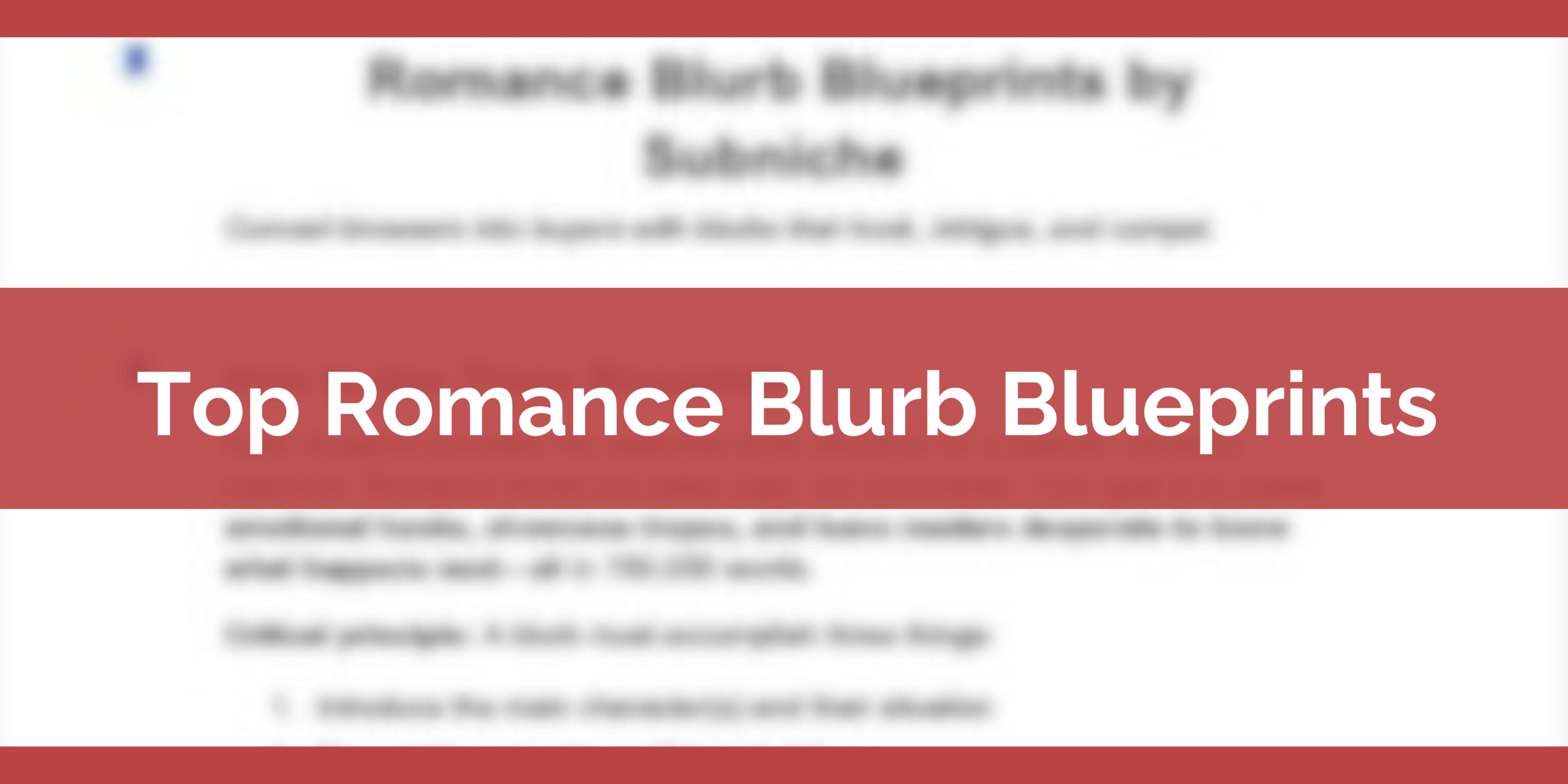 Top Romance Blurb Blueprints
