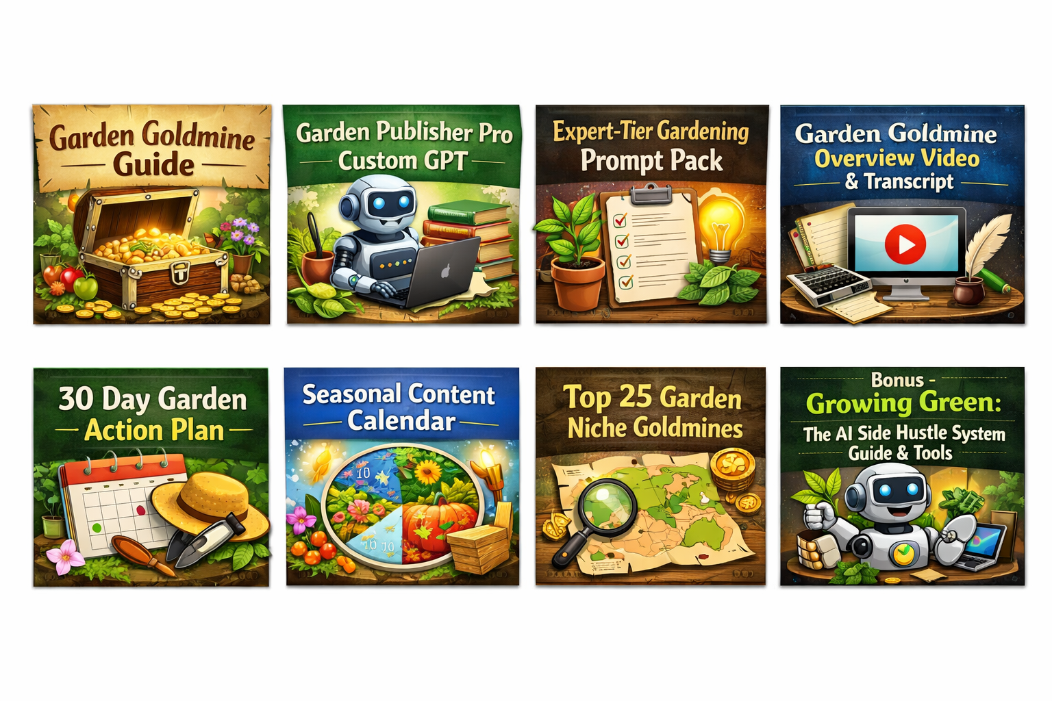 Gardening and content creation card set