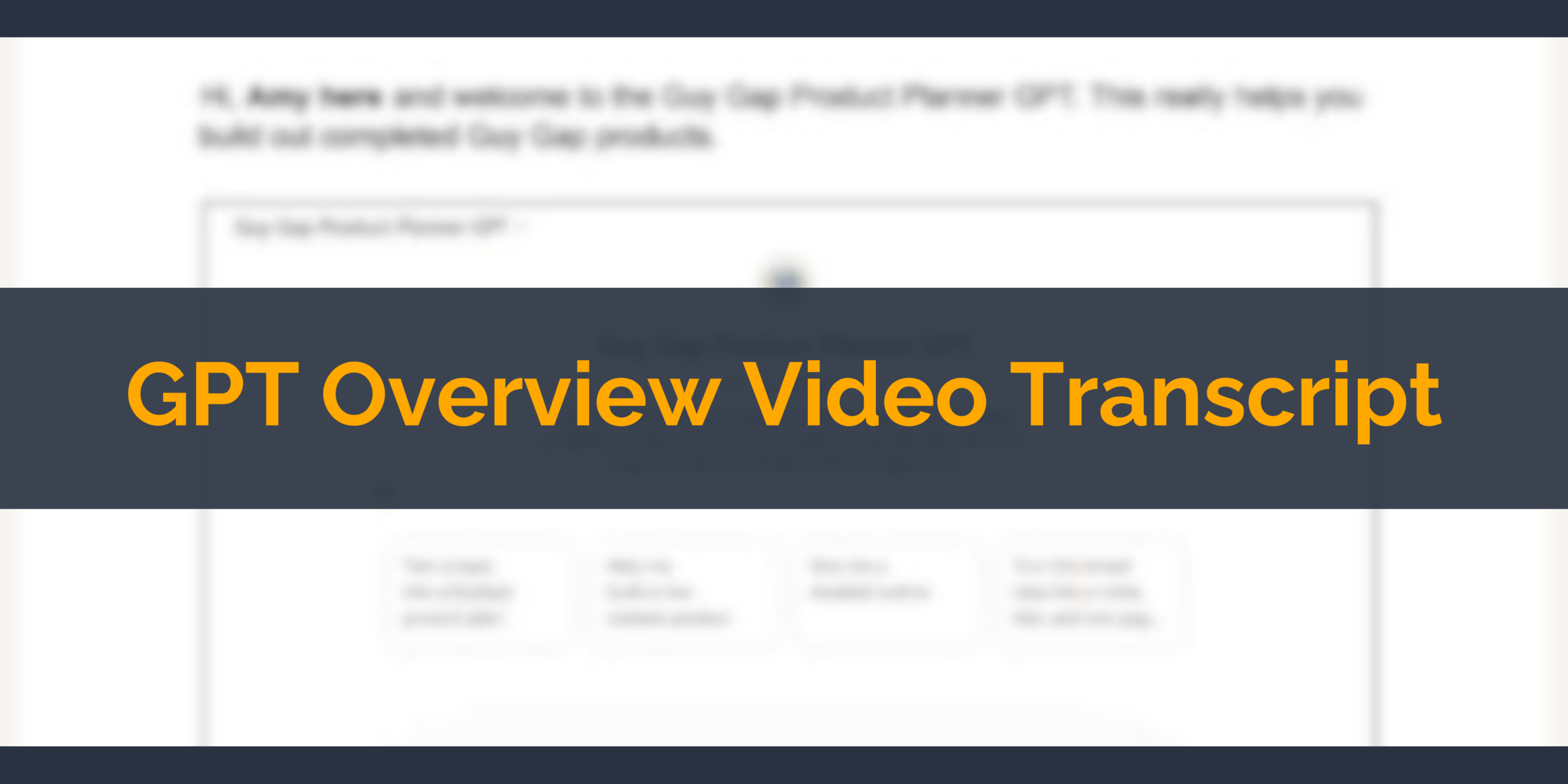 GPT Video Transcript